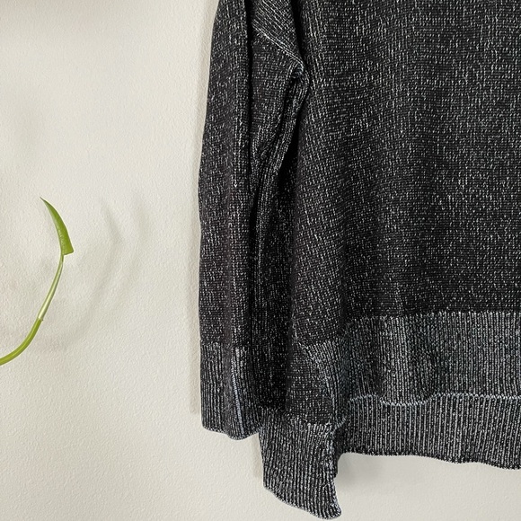 Eileen Fisher Size Tencel Box Sweater Ballet Neck Black/White Texture Marled - Picture 4 of 8